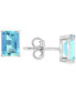 ფოტო #1 პროდუქტის EFFY® Aquamarine Stud Earrings (1-9/10 ct. t.w.) in 14k White Gold