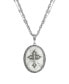Фото #1 товара Symbols of Faith pewter Cross White Howlite Oval Necklace
