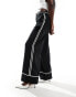 Фото #3 товара ASOS DESIGN wide leg external binding tailored trouser