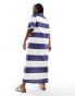 ASOS DESIGN oversized midaxi t-shirt dress in navy and white Weiß und Blau gestreift, 46 - фото #4