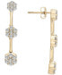 ფოტო #4 პროდუქტის Diamond Triple Flower Cluster Drop Earrings (1-1/2 ct. t.w.) in 14k Gold, Created for Macy's