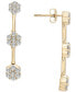 Diamond Triple Flower Cluster Drop Earrings (1-1/2 ct. t.w.) in 14k Gold, Created for Macy's