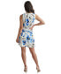 Women's Printed Tie-Waist Drape-Front A-Line Dress