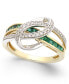 ფოტო #1 პროდუქტის Ruby (1 ct. t.w.) and Diamond (1/5 ct. t.w.) Swirl Ring in 14k Gold (Also Available in Emerald)