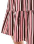 Wednesday's Girl striped tiered wrap smock dress in pink