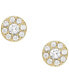 Фото #1 товара All Stacked Up Clear Glass Gold-Tone Stud Earrings