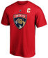 Men's Aleksander Barkov Red Florida Panthers Team Authentic Stack Name and Number T-shirt