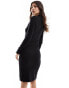 Фото #4 товара Vero Moda knitted lettuce edge midi dress in black