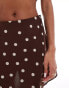 Фото #5 товара Abercrombie & Fitch co ord high rise bias cut mini skort in brown polka dot