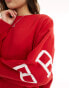 Missyempire Brooklyn back slogan sweatshirt in red