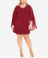 ფოტო #1 პროდუქტის Plus Size Nina Cape Shift Mini Dress