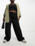 Фото #1 товара Noisy May Curve drawstring wide leg trousers in black