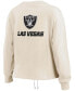 ფოტო #4 პროდუქტის Women's Oatmeal Las Vegas Raiders Long Sleeve Crop Top Shirt