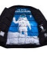 Men's Nasa Inspired Hooded Bomber Jacket with Printed Astronaut Interior
