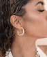 Silver Plated Spun Strands Hoop Earrings