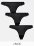 Фото #1 товара Boux Avenue 3 pack bonded microfibre thong in black