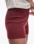 Topshop acid wash rib knicker short in burgundy