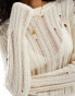 Фото #4 товара Vero Moda ribbed laddered jumper in cream