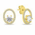 Фото #1 товара Decent gold-plated earrings with zircons EA1055Y