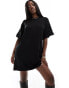 Фото #4 товара Fashionkilla bow detail mini t-shirt dress in black