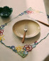 Embroidered cotton linen placemat