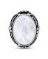 ფოტო #1 პროდუქტის Leaf Large Oval Natural Moonstone Statement Ring Western Jewelry For Women .925 Sterling Silver