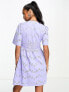 Фото #2 товара Nobody's Child Petite Mietta broderie mini dress in periwinkle blue