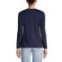 ფოტო #5 პროდუქტის Women's Tall Relaxed Supima Cotton Long Sleeve V-Neck T-Shirt