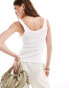 & Other Stories ribbed vest top with scoop neck in white