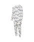 ფოტო #3 პროდუქტის Men's White New England Patriots Allover Print Docket Union Full-Zip Hooded Pajama Suit