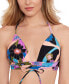 Фото #1 товара Women's Blooming Wave Lace-Up-Back Midkini Top, Created for Macy's