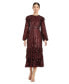 Women's Long Sleeve Ruffle Detail Sequin Dress