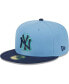 ფოტო #4 პროდუქტის Men's Light Blue, Navy New York Yankees Green Undervisor 59FIFTY Fitted Hat