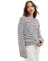 Vero Moda Aware flared sleeve jersey top in cream stripe