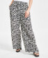 Фото #3 товара Petite Abstract-Print High-Rise Wide-Leg Pants, Created for Macy's