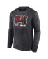 Men's Heather Charcoal Distressed Miami Heat Front Court Press Snow Wash Long Sleeve T-shirt
