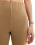 Vero Moda jersey flare trouser in beige