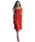 ფოტო #1 პროდუქტის Women's Square-Neck Sleeveless Crinkle-Fabric Dress