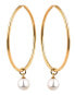 Gold plated round earrings with pearl 2in1 VJMS002ER
