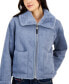 Фото #3 товара Women's Faux-Fur Wide-Collar Cropped Jacket
