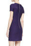 Nanette Lepore Womens Purple Round Neck Short Sleeve Sheath Dress Size 10