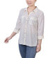 Women's 3/4 Sleeve Windowpane Blouse