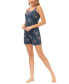 ფოტო #5 პროდუქტის Women's Printed Tank Henley with Short Set