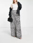 In The Style Plus x Yasmin Devonport exclusive wide leg trouser in zebra print