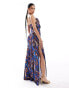 ASOS DESIGN frill detail cami maxi dress in blue zebra print Зебра, L - EU 44-46 - фото #2