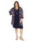 Plus Size Sleeveless Dress & Open-Front Jacket Синий, 16W - фото #1