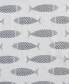Фото #4 товара Woodblock Fish Cotton Percale 4-Piece Sheet Set, Queen