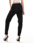 Object cropped tailored slim trousers in black