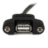 Фото #6 товара 1 ft Panel Mount USB Cable A to A - F/M - 0.3 m - USB A - USB A - USB 2.0 - Male/Female - Black