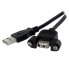 Фото #1 товара Кабель USB 2.0 Startech.com Panel Mount A to A - F/M черный 0.3 м - USB A - USB A